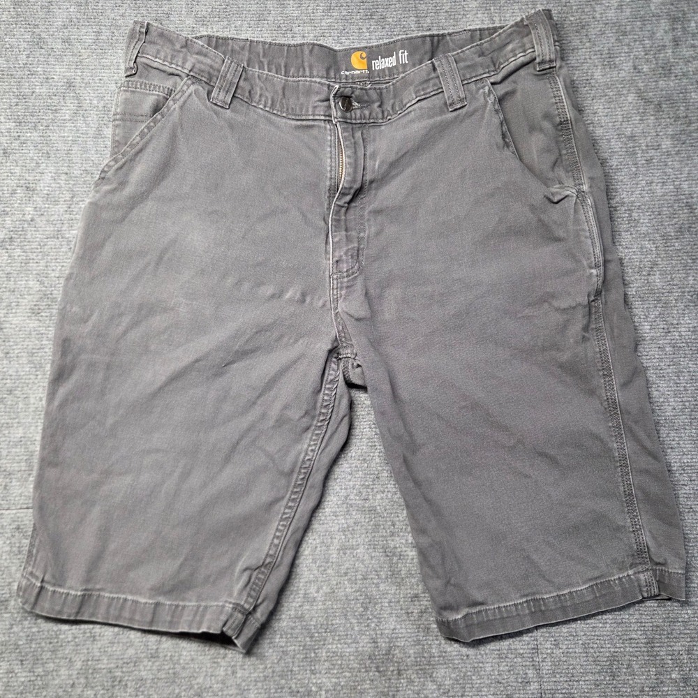 Carhartt Mens Relaxed Fit Canvas Work Shorts Gray Size 36 Utility Carpenter